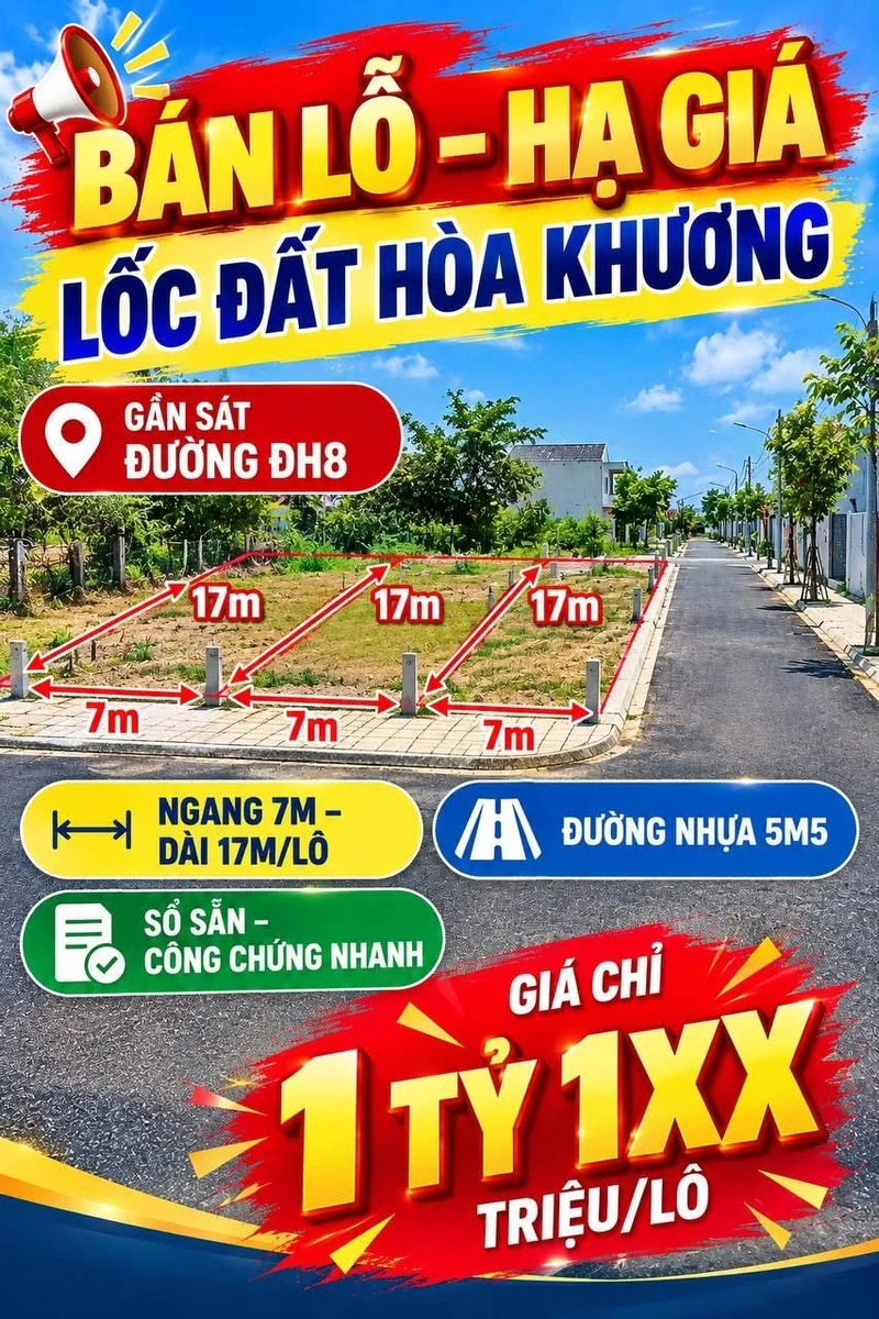 Bán lô đất Hòa Khương 70m² giá 1,1 tỷ - Ảnh 1