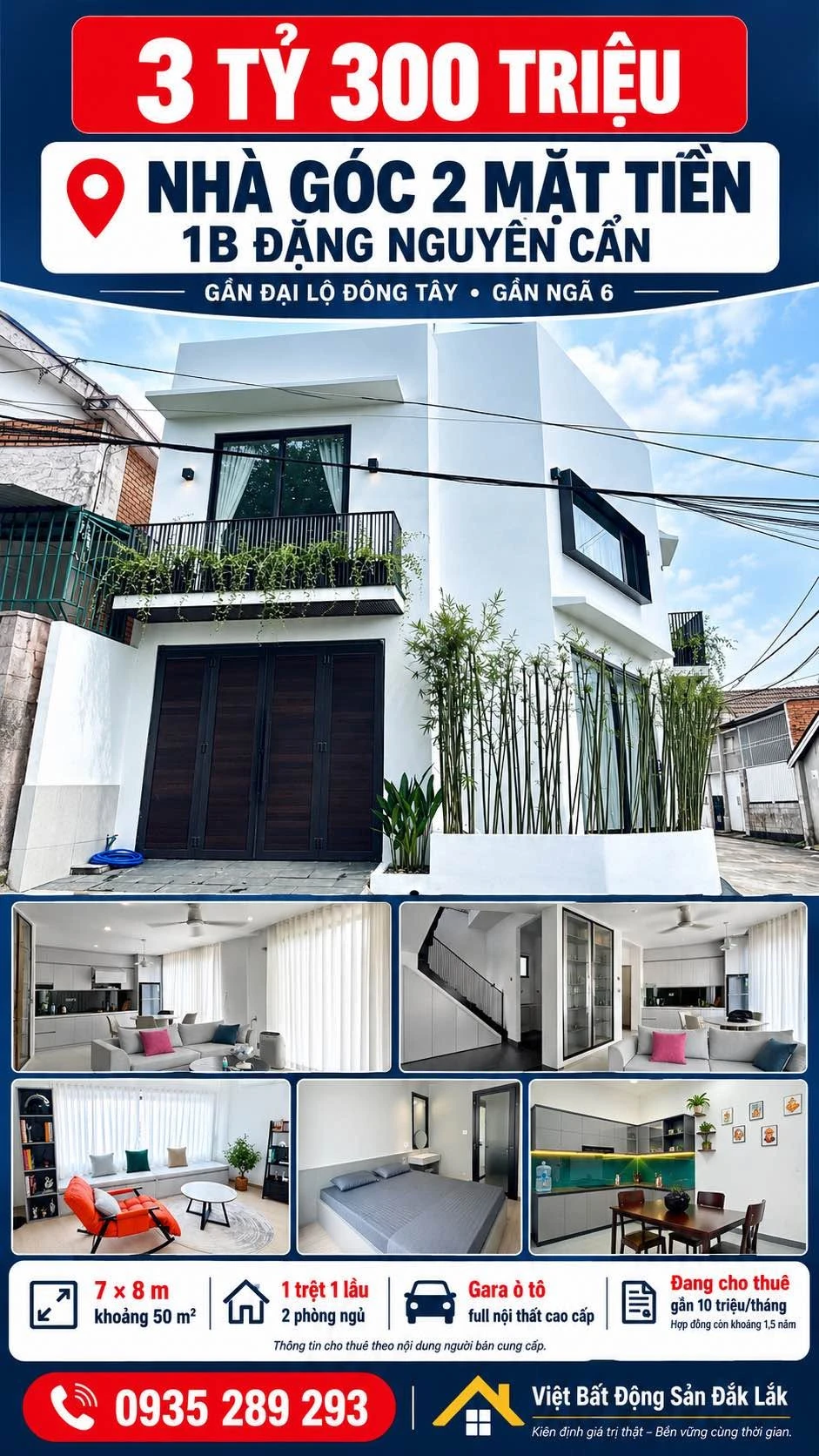 Bán nhà góc 2 mặt tiền 50m² 3 tỷ 3 Đặng Nguyên Cẩn Đắk Lắk - Ảnh 1