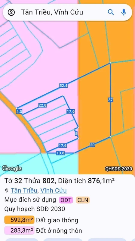 Bán đất 900m2 giá 2 tỷ 300 triệu Tân Triều Đồng Nai