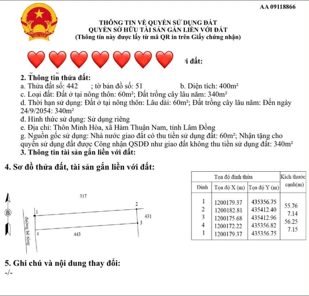 Bán đất thổ cư 400m² view núi Tà Cú, Bình Thuận