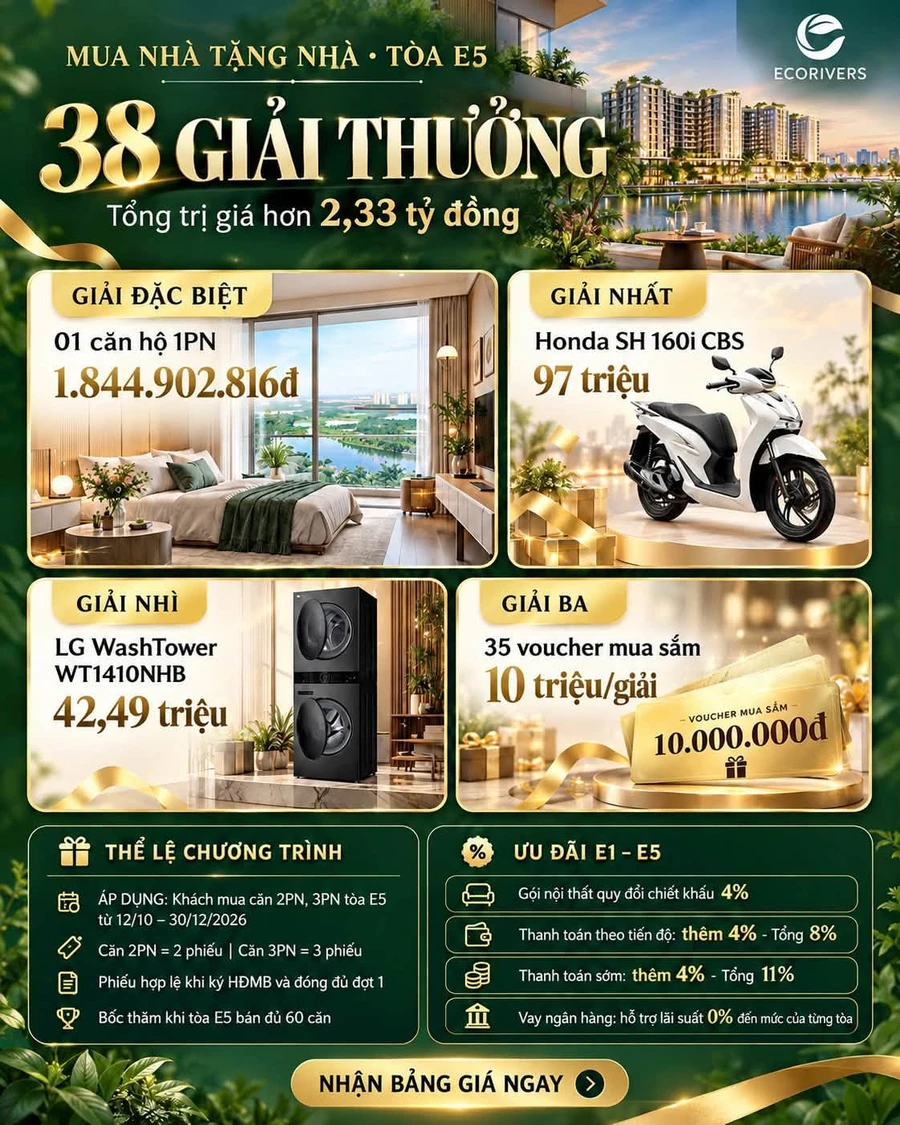 Bán căn hộ 3 phòng ngủ 107m² tại Ecorivierside Hải Dương - Ảnh thu nhỏ 4
