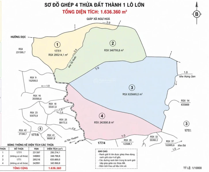 Bán lô đất rừng sản xuất hơn 163 héc-ta (ha) tại Tiến Hoá - Tuyên Hoá -Quảng Bình (Chỉ 2.900đ/m2)