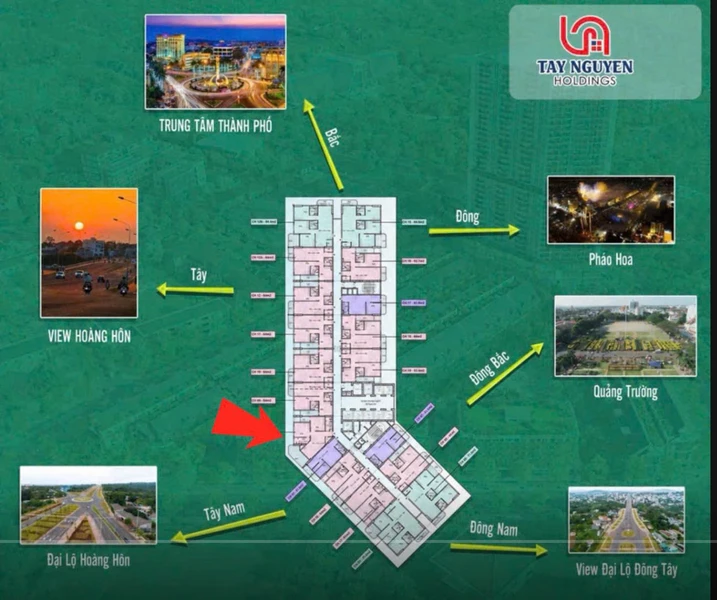 Bán căn hộ 2PN 74m² ban công 20m² tại Ecopalace, Buôn Ma Thuột