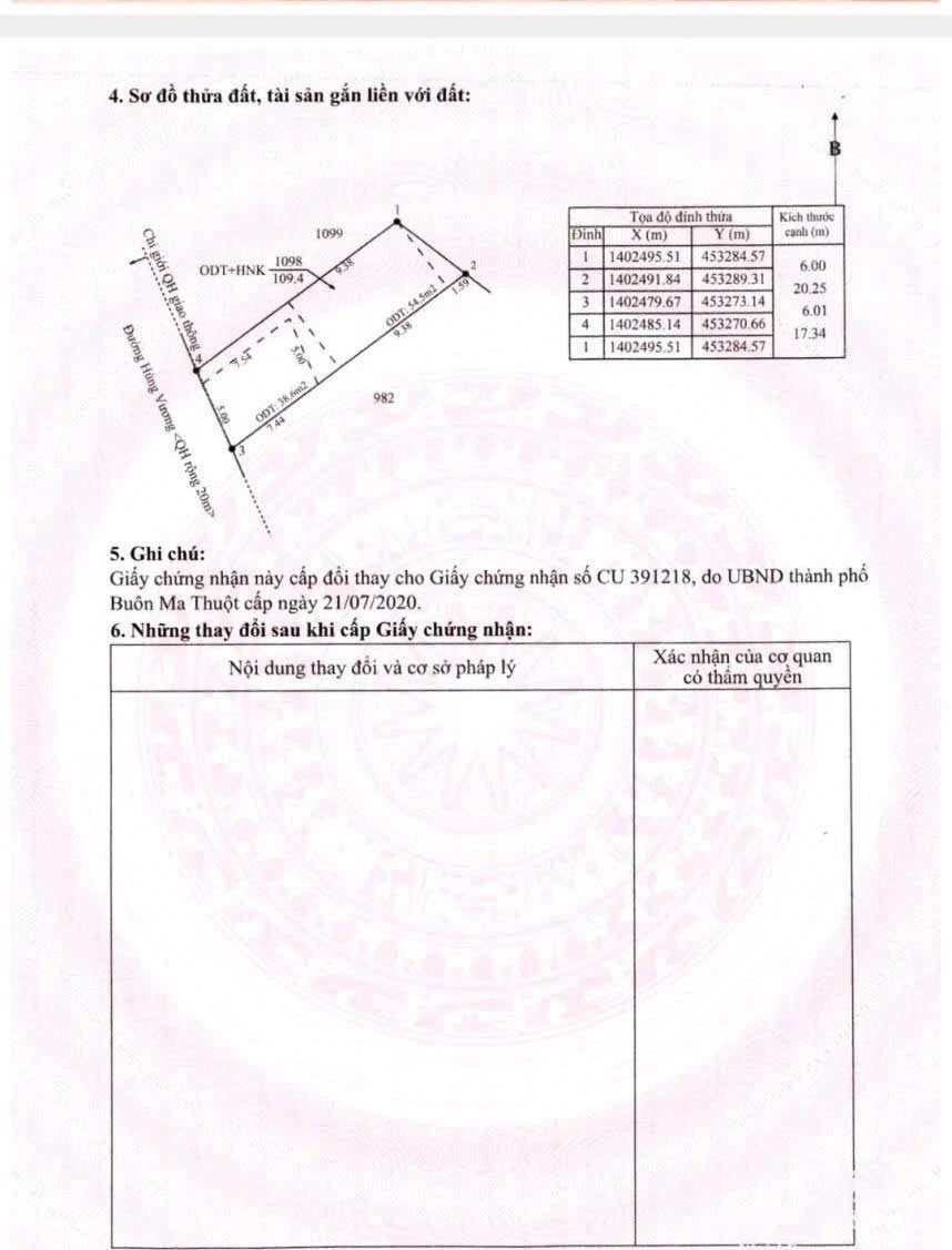 Bán đất mặt tiền Hùng Vương 6x20m Buôn Ma Thuột - Ảnh thu nhỏ 4