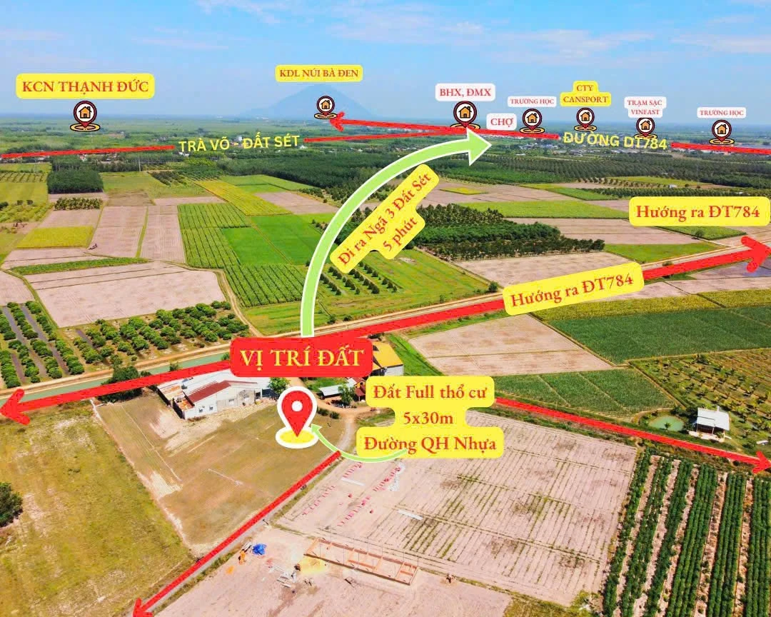 Bán đất thổ cư 163m² Dương Minh Châu 230 triệu - Ảnh thu nhỏ 3