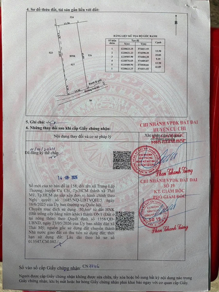 Bán đất vườn có thổ cư 600m2 ngang 14m tại Thái Mỹ, Củ Chi - Ảnh thu nhỏ 3