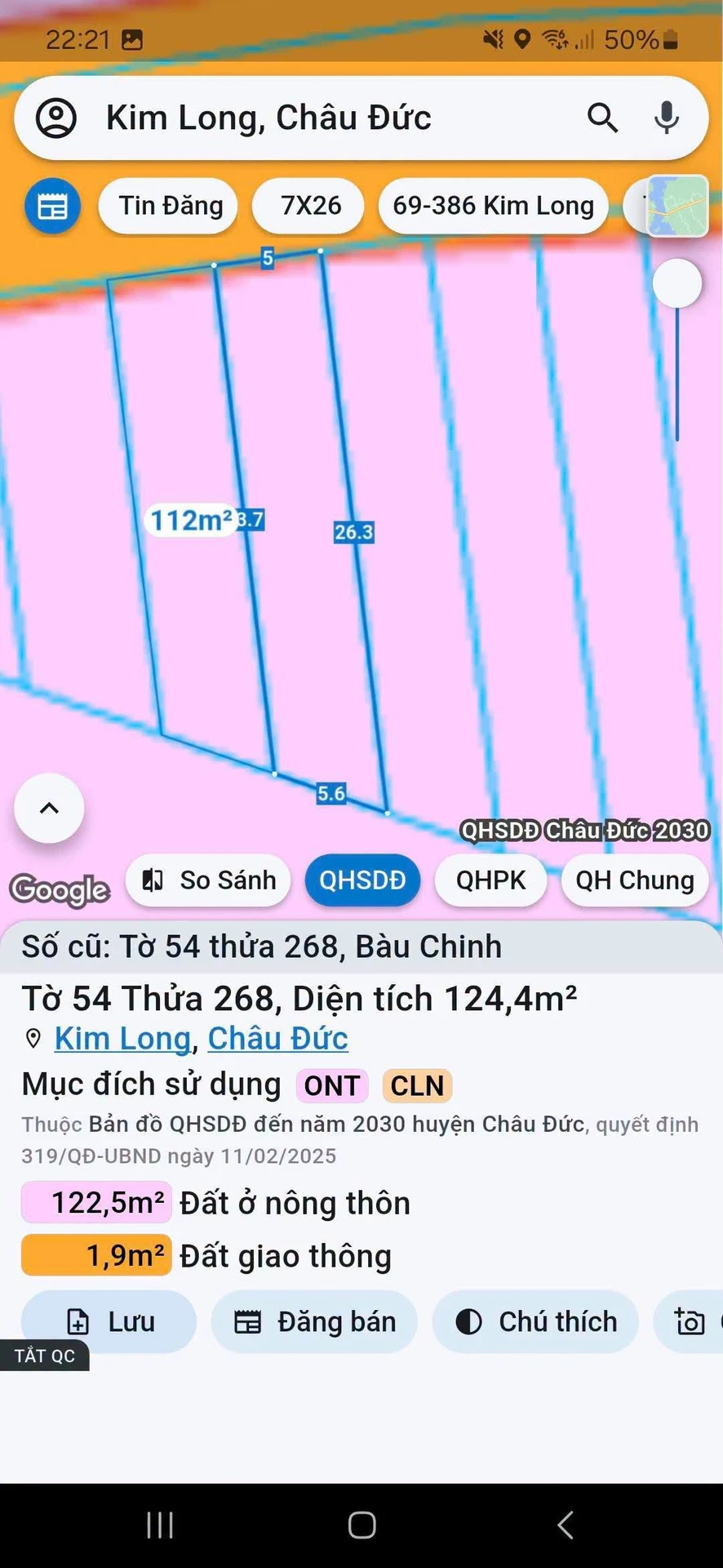 Bán nền 130m² đường nhựa Bàu Chinh Kim Long 360 triệu - Ảnh 1