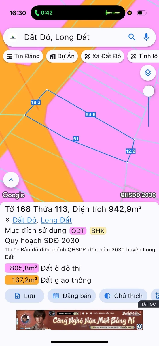 Bán đất mặt tiền Tạ Văn Sáu Đất Đỏ 856m2 giá 4.2 tỷ - Ảnh thu nhỏ 4