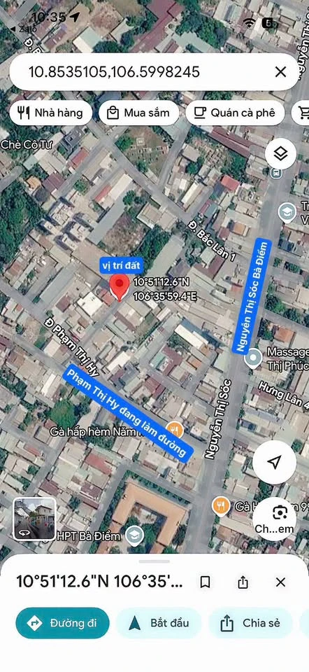 Bán đất thổ cư 89m2 sổ hồng riêng đường Nguyễn Thị Sóc, Bà Điểm, Hóc Môn - Ảnh 1