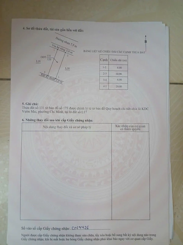 Bán đất 120m² mặt 6m KDC Vườn Mai Chí Linh Hải Dương