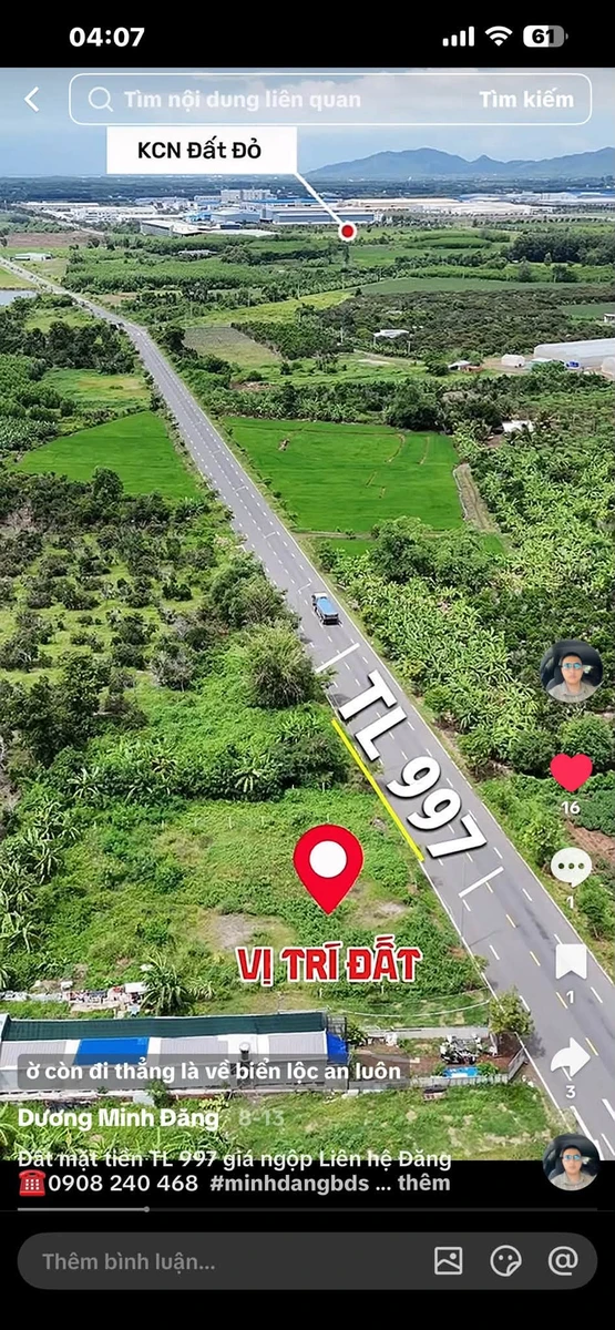 Bán đất mặt tiền đường 997, 272m², kinh doanh - Ảnh 1