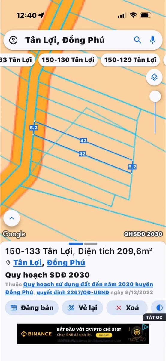 Bán đất Tân Lợi Đồng Nai 218m² chỉ 190 triệu - Ảnh thu nhỏ 2