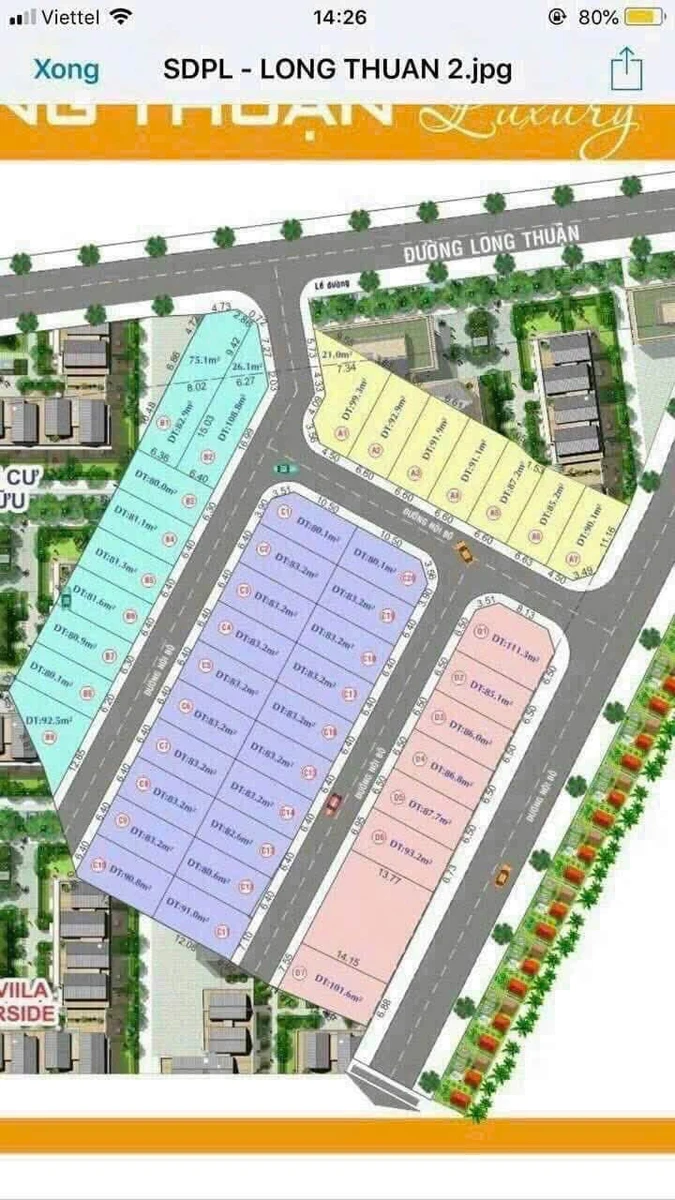 Bán lô đất góc 2 mặt tiền 80m2 KDC Hoàng Kim Luxury, Trường Thạnh, Thủ Đức - Ảnh thu nhỏ 2