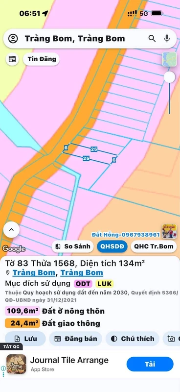 Bán đất sổ riêng 150m² Trảng Bom Đồng Nai