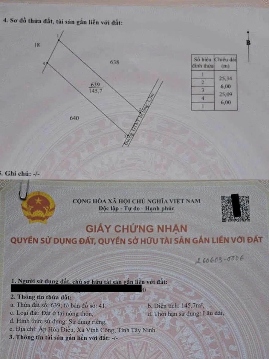 Bán đất 1000m2 xã Hòa Phú Nhà Bè 1 tỷ 100 triệu - Ảnh thu nhỏ 3