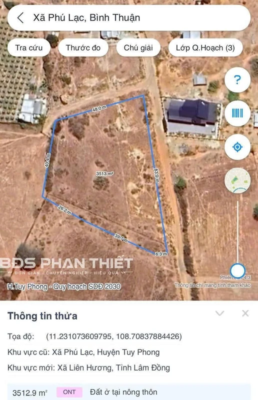 Bán đất 3515.4m² tại Phú Lạc, Phan Thiết