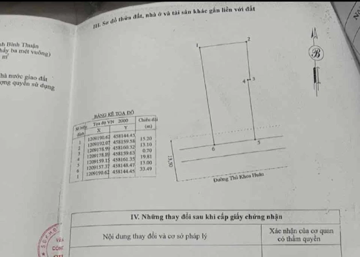 Bán đất thổ cư 459m2 mặt tiền đường Thủ Khoa Huân, trung tâm Phan Thiết, giá 17,5 tỷ - Ảnh 1