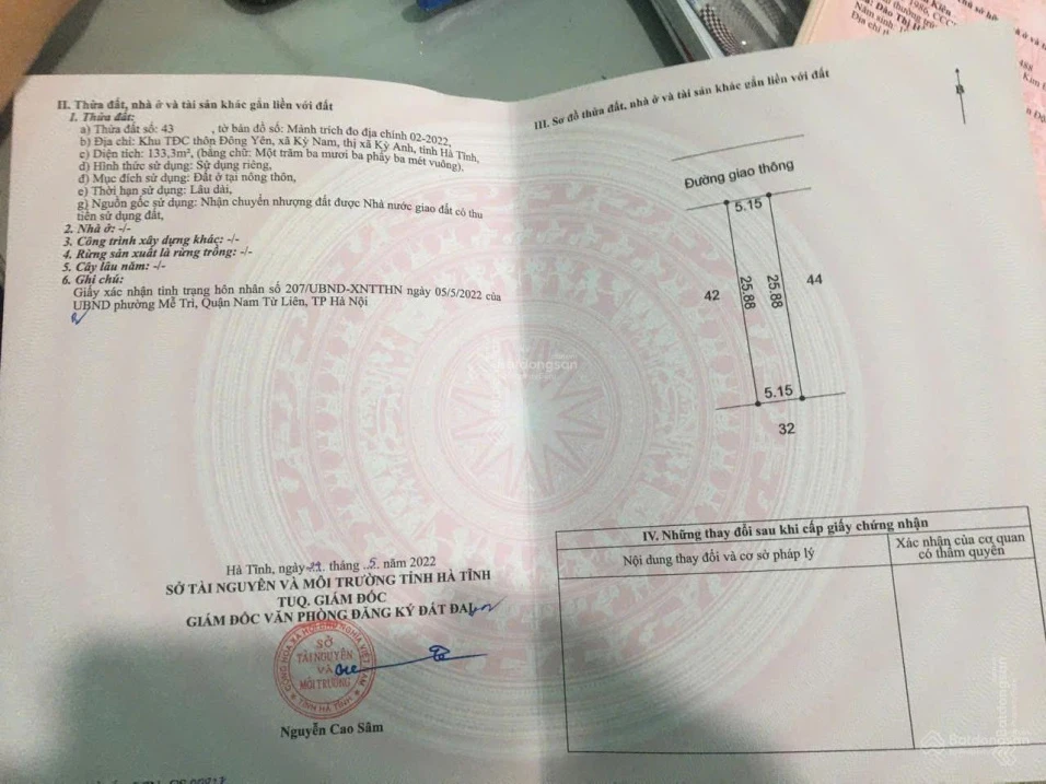 Chính chủ bán đất TĐC thôn Đông Yên, sát biển Kỳ Nam, Kỳ Anh, Hà Tĩnh. Chỉ 1,5 tỷ sở hữu 133m2 - Ảnh 1