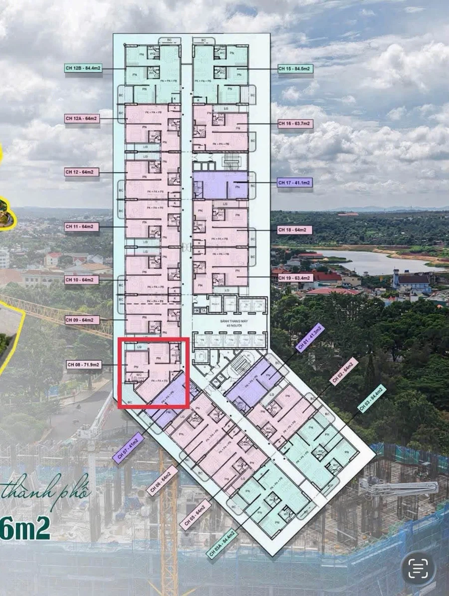 Bán căn hộ 2PN EcoPalace 74m2 ban công gần 20m2 tại Buôn Ma Thuột - Ảnh thu nhỏ 2