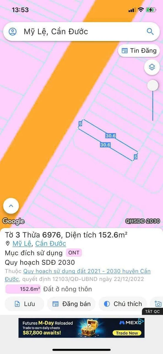 Bán đất thổ cư mặt tiền Qlo 50, Xã Mỹ Lệ Cần Đước - 150m² 3.3 tỷ - Ảnh thu nhỏ 3