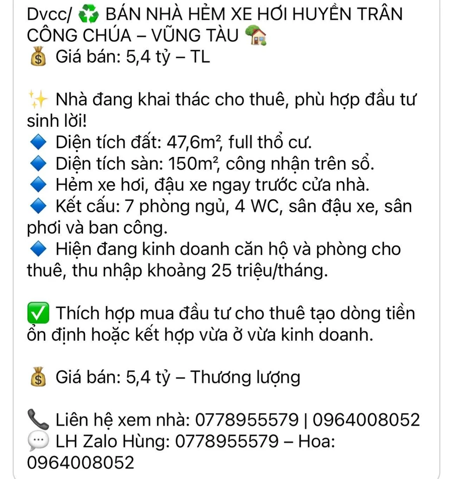 Bán nhà hẻm xe hơi 150m² 7PN Huyền Trân Công Chúa, Vũng Tàu - Ảnh 1