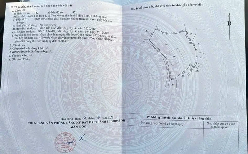 Bán đất 1ha Yên Mông, Hòa Bình, Phú Thọ, 4 tỷ