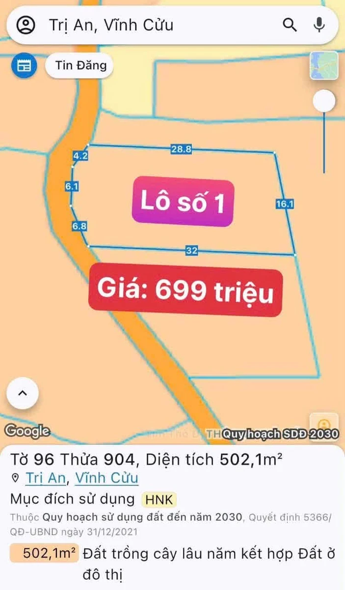 Bán đất 1000m² 2 mặt tiền Trị An, Đồng Nai - Ảnh thu nhỏ 5