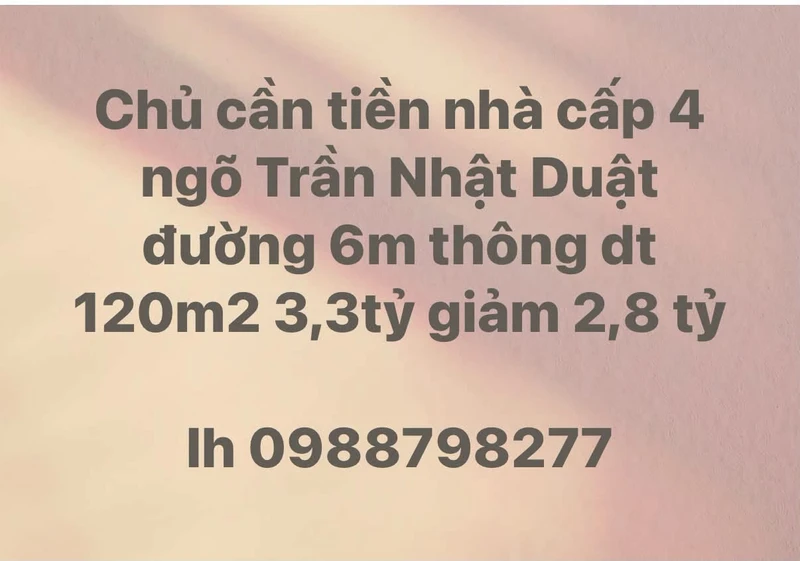 Bán đất kèm nhà cấp 4 119,5m2 ngõ 77A Trần Nhật Duật, phường Thành Vinh, Nghệ An