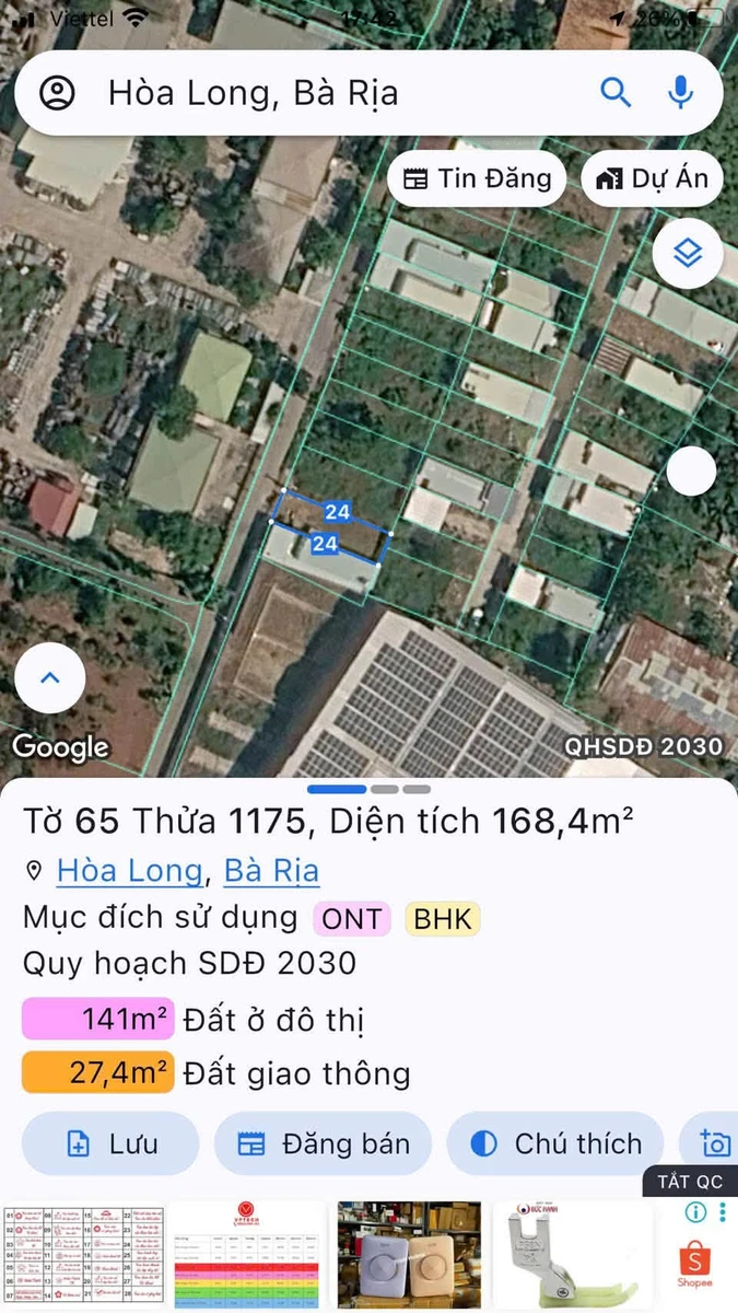 Bán lô đất Hoà Long Bà Rịa 168m² giá 1 tỷ 699 triệu - Ảnh thu nhỏ 4