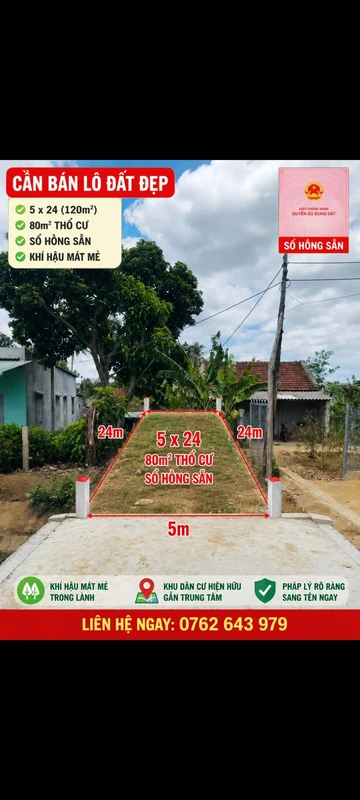 Bán đất Sơn Thành Đông 120m² - 245 triệu