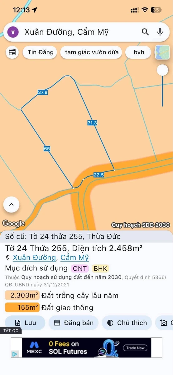 Bán đất 2.458m² cạnh Sân bay Long Thành, giá 5 tỷ - Ảnh 1