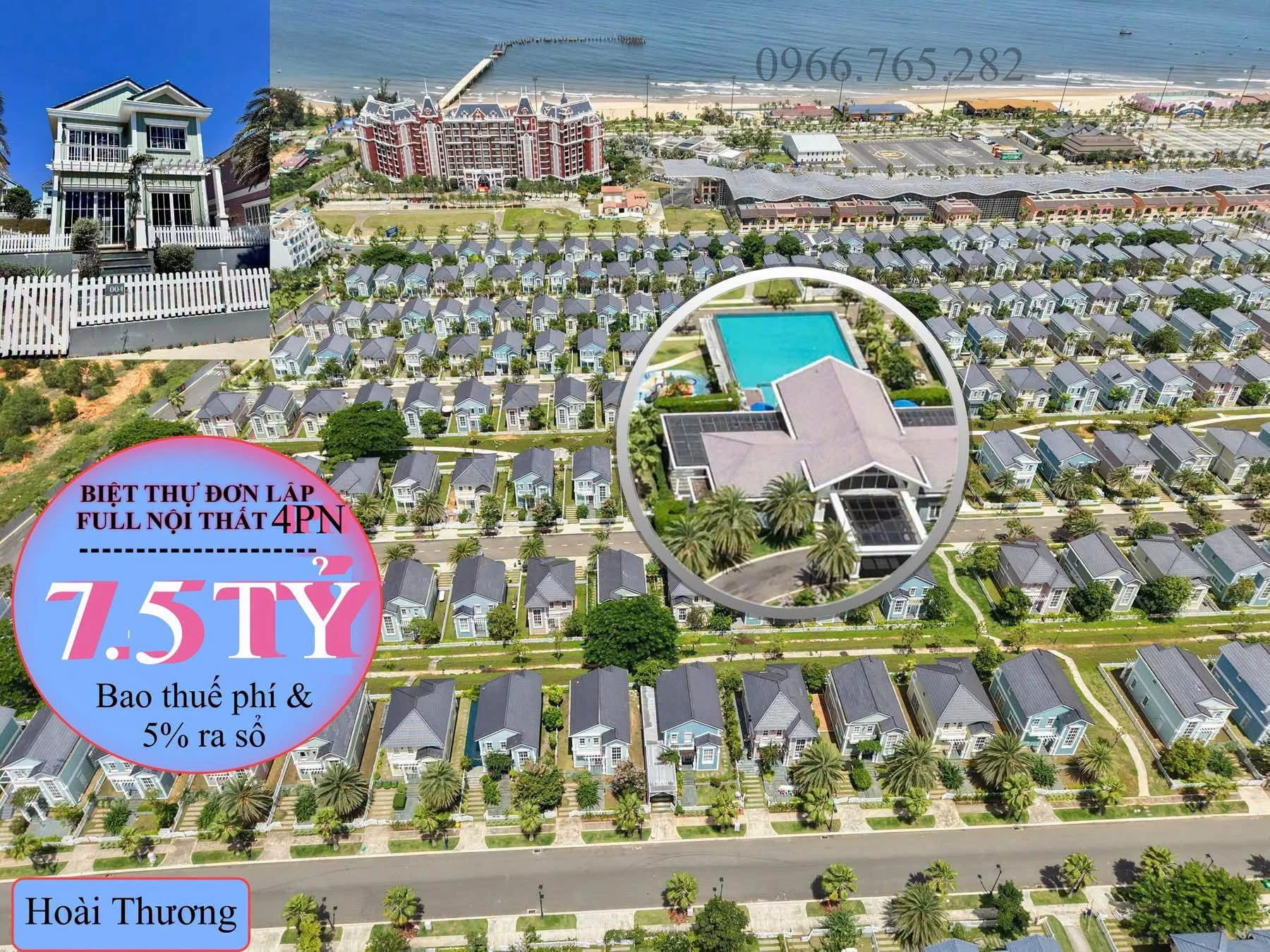Bán biệt thự biển 4PN 240m2 full nội thất, giá 7.2 tỷ - Ảnh 1