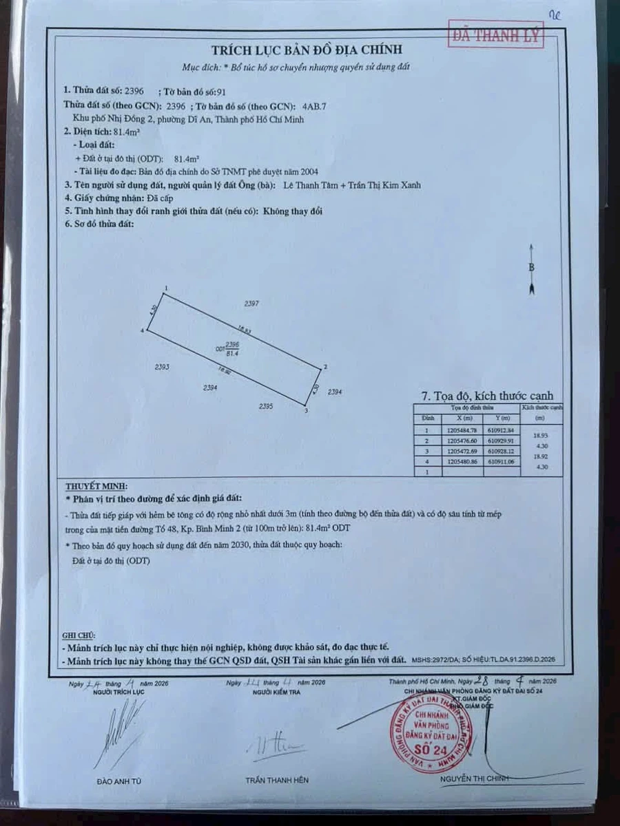 Bán đất Dĩ An Bình Dương 81m² giá 3 tỷ 500 triệu - Ảnh thu nhỏ 2