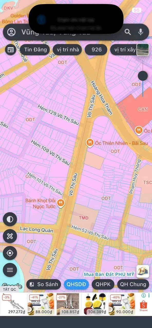 Bán đất biệt thự 339m2 hẻm 109 Võ Thị Sáu, Vũng Tàu giá 23,999 tỷ - Ảnh 1