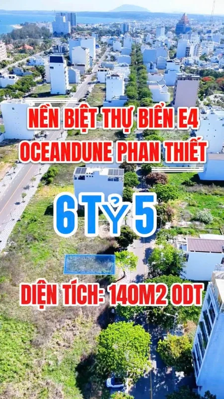 Bán nền biệt thự biển 140m2 khu Oceandune Phan Thiết giá 6 tỷ 5