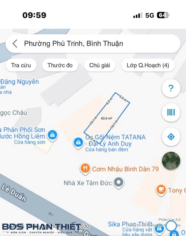 Bán nhà phố 93m² mặt tiền bê tông, Phú Thủy, Phan Thiết