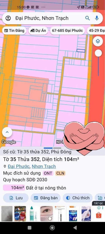 Bán đất Phú Đông 104m2, giá 1 tỷ 6