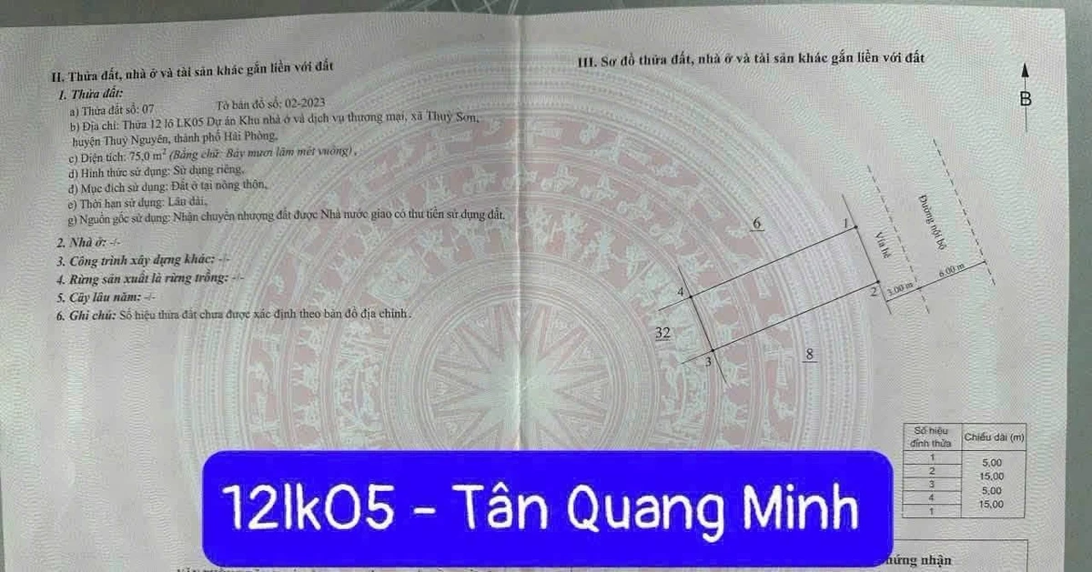 Bán lô đất Khu Đô Thị Quang Minh 75m2, giá 2 tỷ 4 - Ảnh thu nhỏ 3