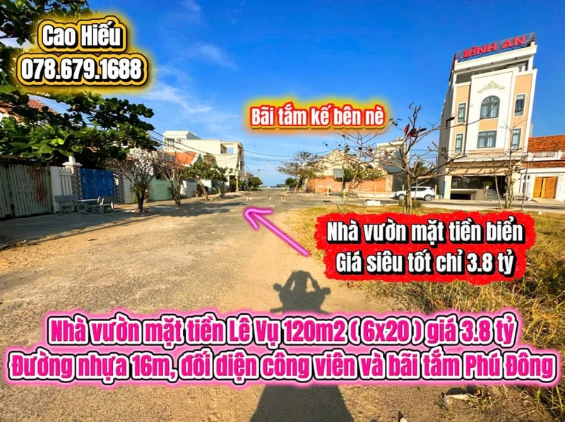 Bán nhà vườn mặt tiền Lê Vụ 120m2 giá 3.8 tỷ Tuy Hoà