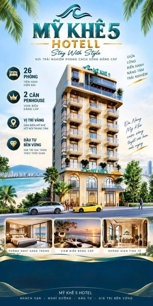 Chuyển nhượng khách sạn 3 sao 230m² hai mặt tiền Mỹ Khê - Đà Nẵng - Ảnh thu nhỏ 3