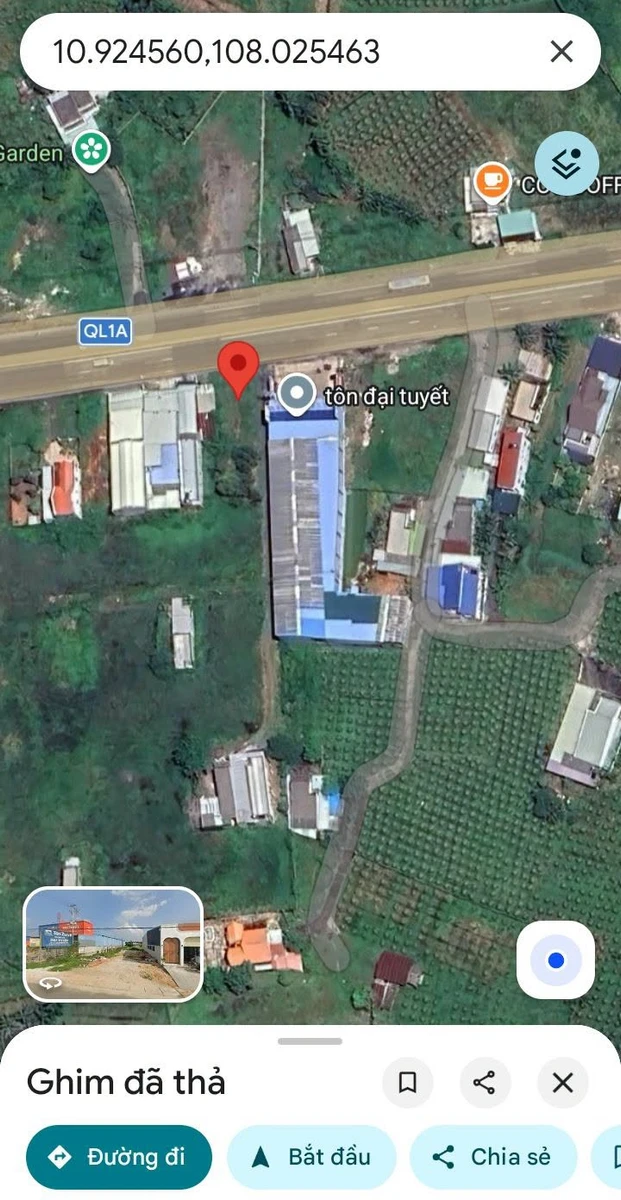 Bán lô đất góc 2 mặt tiền 400m² QL1A Bình Thuận - Ảnh 1