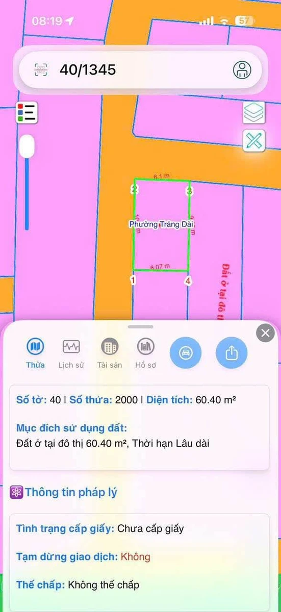 Bán đất thổ cư 100% 60m² Phường Trảng Dài 2 tỷ 150 - Ảnh thu nhỏ 2