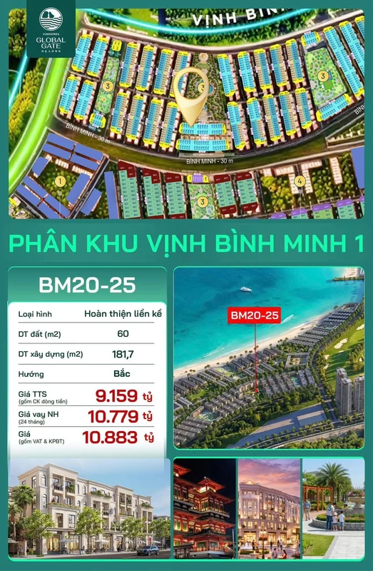 Bán shophouse BM20-25 60m2 tại Vinhomes Global Gate Hạ Long 9.1 tỷ