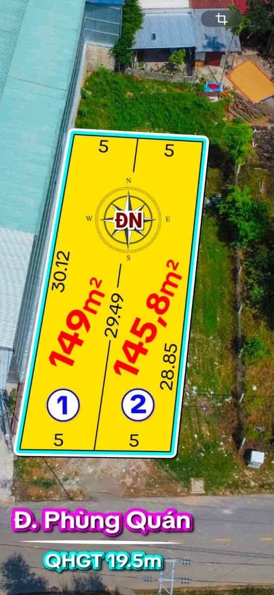 Bán 2 lô đất liền kề mặt tiền Phùng Quán Huế 145-149m² 2.1 tỷ - Ảnh thu nhỏ 4