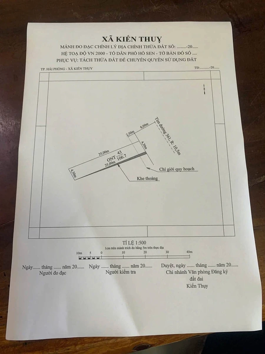 Bán lô đất mặt đường 361 Hồ Sen Kiến Thụy 106,7m2 - Ảnh 1