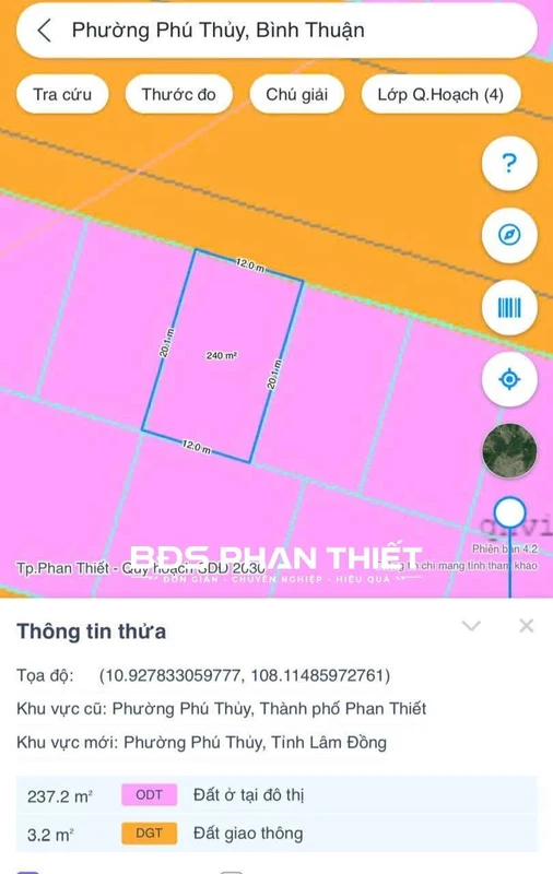 Bán đất ODT 240m² mặt tiền 30m Ocean Dunes