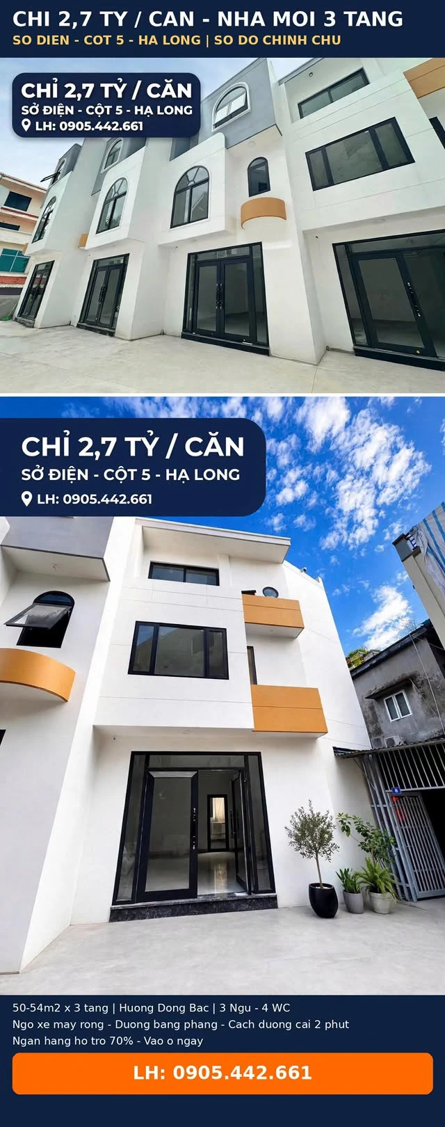 Bán nhà mới 3 tầng 52m2 2,7 tỷ Hạ Long - Ảnh 1