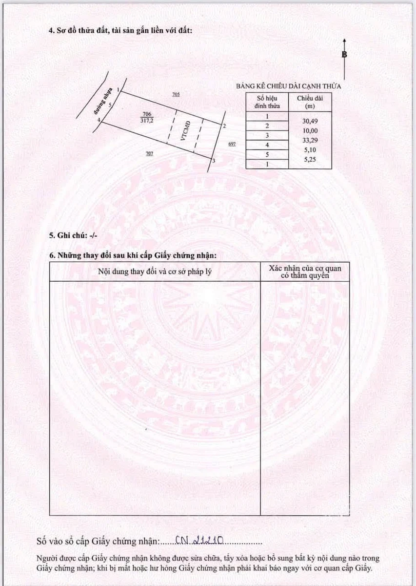 Bán đất Xã Đất Đỏ 317m2 mặt tiền Phước Long Thọ 1tỷ299tr - Ảnh 1