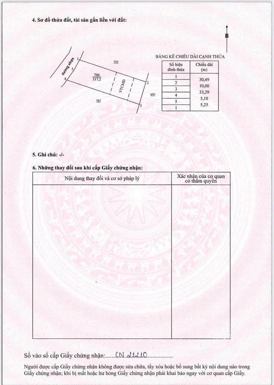 Bán đất Xã Đất Đỏ 317m2 mặt tiền Phước Long Thọ 1tỷ299tr - Ảnh 1
