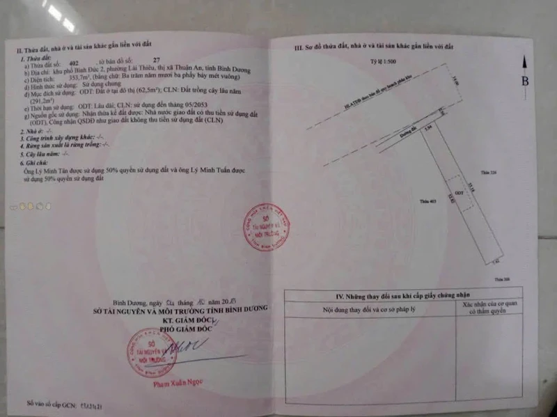 Bán gấp đất 353m2 trung tâm Lái Thiêu, Bình Dương, giá 4,7 tỷ
